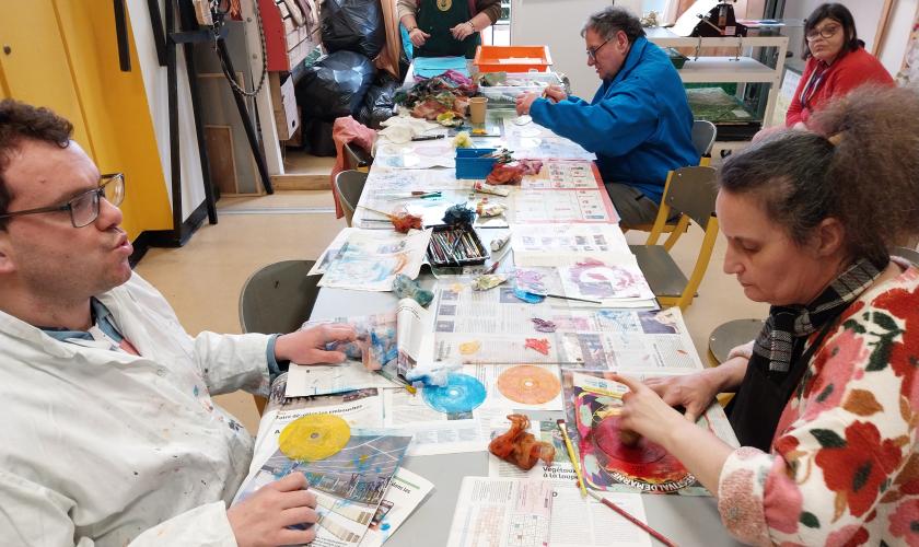 Atelier gravure : Encrage du CD